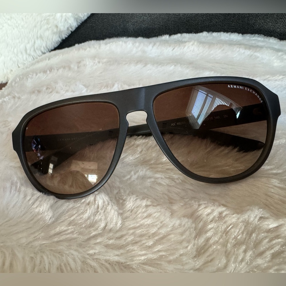 Armani Exchange Matte Black Aviator Sunglasses